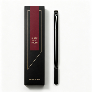 Pinceau à sourcils portable double embout en nylon végétalien avec spatule, personnalisable avec logo, idéal pour les collections de cadeaux beauté - Product Image 1