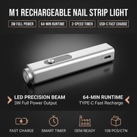 Lampe à LED rechargeable pour ongles M1 Rose Gold, bande lumineuse 3W 400mAh, charge rapide USB-C, batterie 64 min, minuterie 3 vitesses, outil de salon