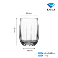 Gobelet à boire en verre sodocalcique rond transparent de qualité supérieure 380 ml pour la maison, l'hôtel, le restaurant, l'usage quotidien et les cadeaux