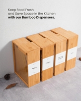 Distributeur de nourriture sèche en bambou, organisateur de cuisine, rangement alimentaire