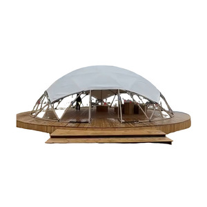 Tente d'hôtel ronde blanche imperméable et résistante au vent pour le camping en plein air avec structure en aluminium, 1 porte, pour usage en resort - Product Image 5