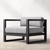 Ensemble de canapés d'extérieur en alliage d'aluminium sans rotin, style américain, mobilier de patio moderne pour balcon, parc, villa, hôtel, appartement