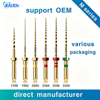 Limas de Canal Radicular NiTi Activadas por Calor de 25mm, 6 unidades/caja, Dental SX-F3, Doradas, Flexibles, para Tratamiento Endodóntico, Rotatorias de Turbina, Metálicas