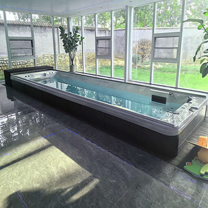 Piscine à débordement extérieure en acrylique à prix d'usine, <span class=keywords><strong>spa</strong></span> de nage avec 4 sièges de massage et bain à remous - Product Image 1
