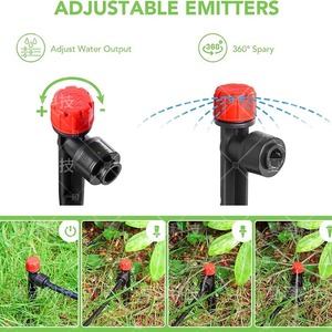 Kit d'irrigation goutte-à-goutte à connexion rapide, 8 trous, goutteurs au sol réglables rouges pour usage en jardin - Product Image 5