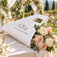 Sac cadeau personnalisé avec logo pour bouquet de fleurs en papier, avec poignée, pour fleuriste, emballage de mariage et fête prénuptiale