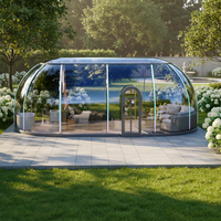 Dôme Hôtelier de Luxe Moderne, Tente Igloo Géodésique Préfabriquée Pleine Taille, Dôme Transparent en Polycarbonate pour Utilisation Extérieure