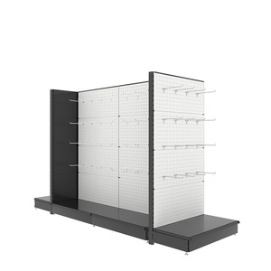 Hardware Tool Rack 100x70cm Double-Sided Standing Storage Display Organizer For Garage Tools Metal Steel Material - Product Image 1