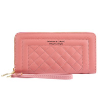 Portefeuille pour femmes, grande capacité, porte-cartes de crédit, double fermeture éclair, motif matelassé, sac de téléphone portable à la mode, petites bourses et sacs à main