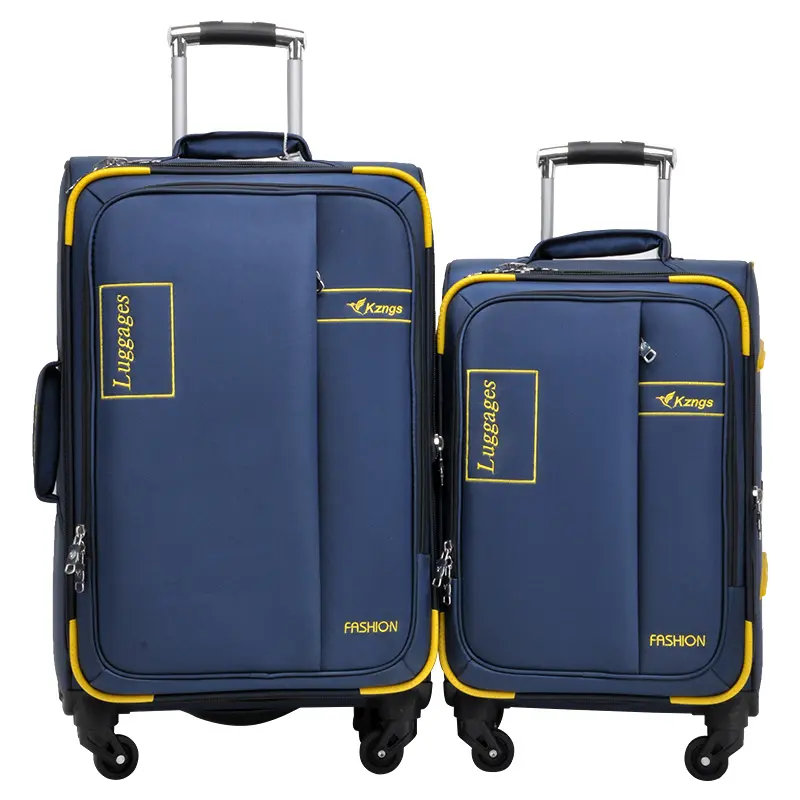 Eco-friendly 20"24" new design suitcases four wheels polyester material 2 pcs set trolley luggage