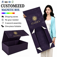 Caja de Regalo Plegable Magnética de Lujo con Diseño Personalizado, Caja de Embalaje Rígida de Cartón, Caja de Lujo para Pelucas y Ropa