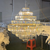 Lustre en cristal de luxe au design artistique, rond, pour mariages, hôtels, escaliers, luminaire suspendu en cristal de luxe