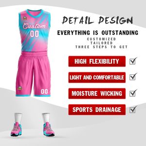 Uniforme de Baloncesto Personalizado Sublimado de Secado Rápido con Cuello en V Unisex para Adultos Personalizado con Nombre y Número - Product Image 2