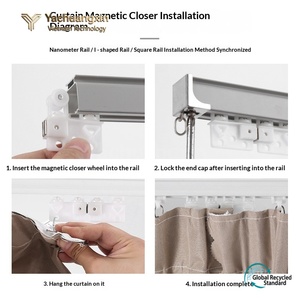 Plastic Window Positioning Clip with Adjustable Rollers for Curtain Track Accessories - Product Image 3