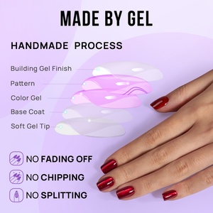 Btartbox 30 Uñas Postizas Cortas Cuadradas de Alta Calidad con Diseño Ojo de Gato, Uñas de Gel Suaves Rojas de Lujo - Product Image 6
