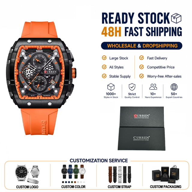 Waterproof Chronograph Sport Quartz Custom Oem Watch Professional Modern Premium Refined Sophisticated for Lifestyle