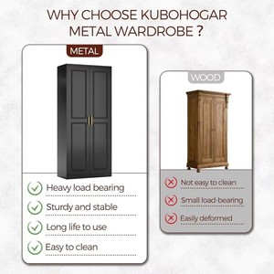 Modern Bedroom Storage Cabinet with <strong>Single</strong> Shelf Space-Saving Steel <strong>Wardrobe</strong> for Hotel and School Use Durable Large Capacity - Product Image 5