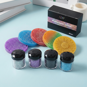 LEQU Happy And Fun Holographic Glitter <b>Set</b> 6 Colors For Craft DIY Art Projects - Product Image 1