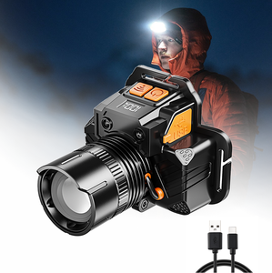 Lampe frontale LED Bright Bird 600 lumens, faisceau réglable super lumineux, zoom, détecteur <span class=keywords><strong>de</strong></span> mouvement, étanche, rechargeable, batterie Li-Ion 18650, portable - Product Image 1