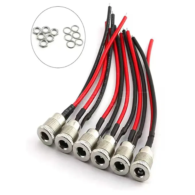 5.5X2.1Mm 5.5*2.1Mm Dc Vrouwelijke Socket Dc Power Pigtail Kabel Draad Paneel Mount Connector Adapter Met 20awg Draden 10/15/20Cm