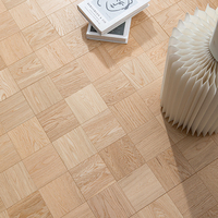 Parquet en bois de teck couleur claire minimaliste, design en damier multicouche