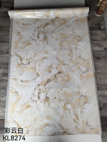 Feuille de PVC multi-usages effet marbre UV pour panneau mural, décoration de meubles