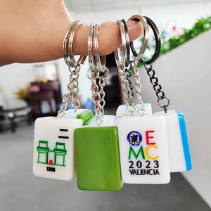 Porte-clés Mahjong personnalisés en mélamine et acier inoxydable, impression numérique, aimant de réfrigérateur portable pour jeux de société et cartes - Product Image 1