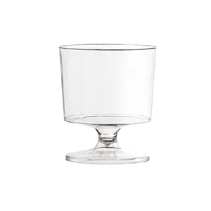 Чашка для Мусса с прозрачной ножкой небольшой емкости, одноразовые прозрачные жесткие пластиковые чашки для вечеринки