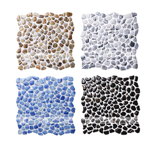 Baño ducha <span class=keywords><strong>piso</strong></span> pared fuente Patio piscina fusión en caliente marrón guijarro vidrio mosaico azulejos decoración <span class=keywords><strong>de</strong></span> pared - Product Image 1