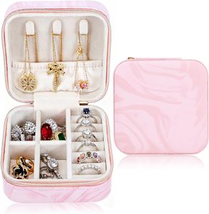 Estuche de Almacenamiento de Joyería de Piel Sintética Portátil Mini de Lujo con Logotipo Personalizado, Organizador de Viaje con Cierre - Product Image 1