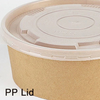 Bols à soupe et coupes à nouilles en papier kraft jetables personnalisés de 8 oz à 32 oz avec couvercles en PP biodégradable pour l'emballage de pizzas et de plats
