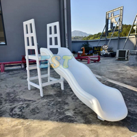 Toboganes de piscina de Bolas de plástico blanco para interiores de lujo comercial toboganes de PISCINA DE BOLAS de doble carril para fiesta de niños Juego suave para ocasiones escolares