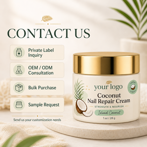 Crema para el cuidado de uñas de marca privada, nutritiva y reparadora, para uñas secas y quebradizas, con aceite de coco y cera de abejas. - Product Image 2
