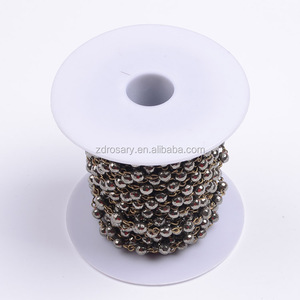 Rollos de cadena envuelta de alambre de bronce antiguo, cuentas de <span class=keywords><strong>hematita</strong></span> Natural, collar de piedra preciosa para D I Y - Product Image 5