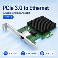 Tarjeta de red Ethernet PCIe 3,0 X1 10G, adaptador AQC113C RJ45, NIC de 10Gbps para servidor de escritorio, estación de trabajo, perfil bajo