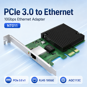 การ์ดเครือข่าย PCIe 3.0 X1 10G อีเธอร์เน็ต AQC113C RJ45 อะแดปเตอร์ 10Gbps NIC สำหรับเดสก์ท็อปเซิร์ฟเวอร์เวิร์กสเตชันโปรไฟล์ต่ำ - Product Image 2
