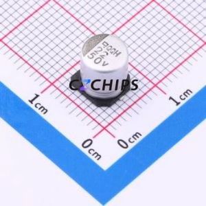 Condensateur électrolytique en aluminium SMD EMVH500ARA220MF80G, SMD, D6.3xL7.7mm 22uF 20% 50V 83mA-100kHz - Product Image 1