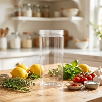 Bouteilles transparentes cylindriques en PET de qualité alimentaire fournies par le fabricant, col de 56 mm, capacité de 330 ml, bouchon à vis ; Convient aux produits à base de plantes