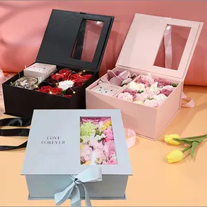 नया कॉन्सेप्ट 2024 फेस्टिवल सर्वश्रेष्ठ उपहार चयन के रूप में अमर अनंत शाश्वत स्थिर और संरक्षित गुलाब फूल बॉक्स उपहार देता है