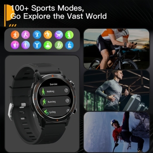 Montre connectée Android intelligente Ape Z136A AMOLED IP68 étanche avec charge magnétique, bracelet en gel de <span class=keywords><strong>silice</strong></span>, moniteur de santé, fréquence cardiaque, pression artérielle - Product Image 2