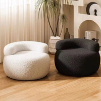 Fauteuil en velours crème nordique personnalisable, fauteuil moderne incurvé en forme de U pour salon, chambre ou hôtel