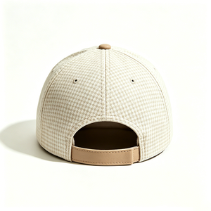 Gorra de Béisbol Unisex de Moda Vintage con Diseño de Pata de Gallo, Visera de Cuero PU y Logotipo Personalizado (OEM) - Product Image 5