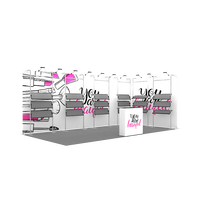 Étagères réglables en aluminium 10x20 pour présentoirs portables, stand d'exposition pour salon professionnel