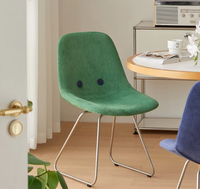 Chaise de salle à manger moderne de style vintage coussin doux amusant rétro tabouret de café à la mode Ins dossier créatif panneau MDF matériau métallique