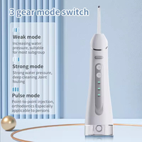 Hydropulseur Électrique Portable Professionnel Rechargeable IPX7 Étanche Blanc avec 3 Niveaux de Pression Type-C pour Usage Domestique