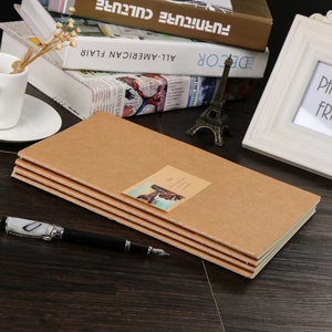 Cuaderno de encuadernación de costura personalizado al por mayor con bocetos, cubierta de papel Kraft en blanco, libro de ejercicios de acuarela para estudiantes, escritura diaria - Product Image 6