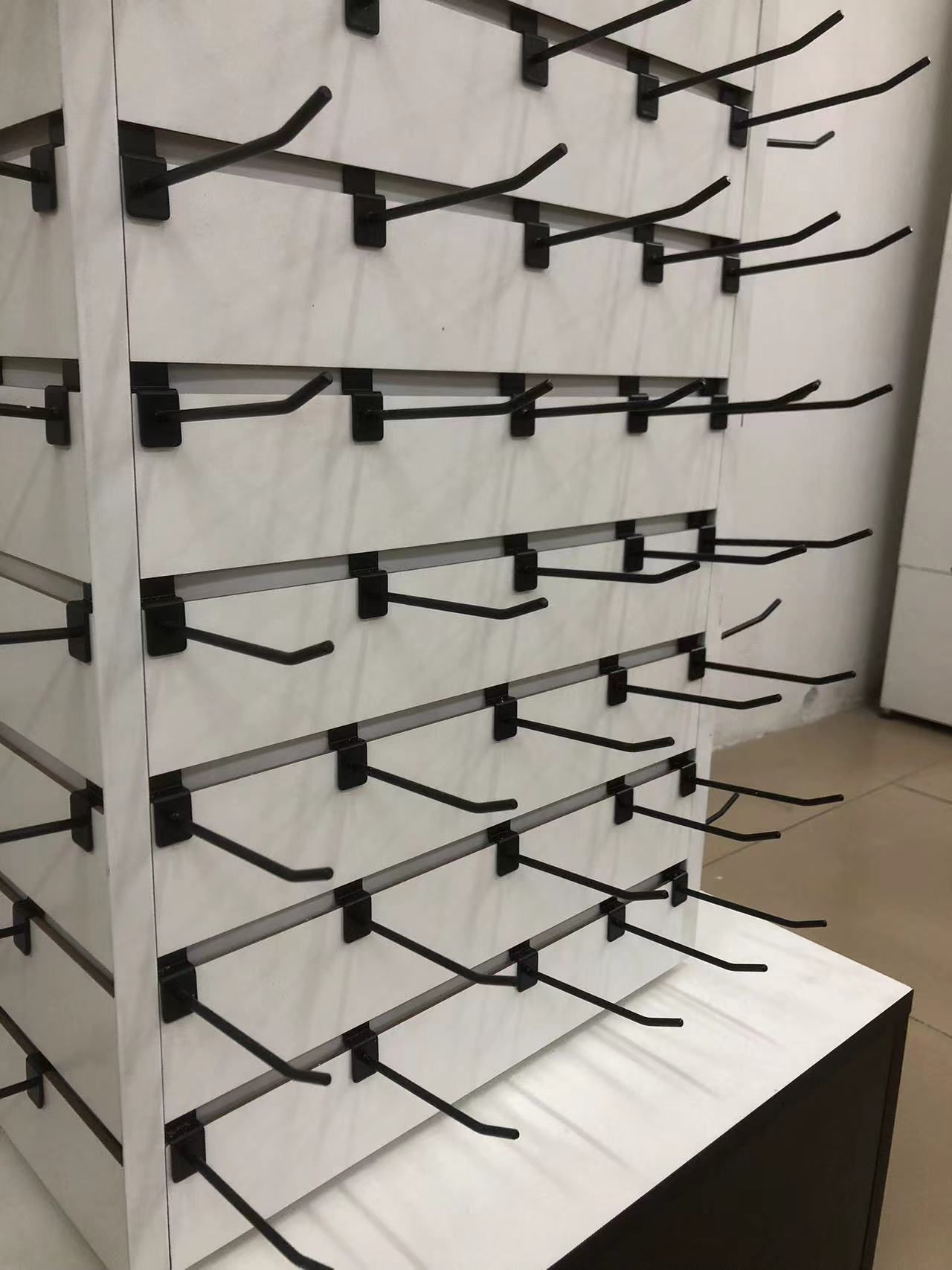 Earring Promotion Station Floor Standing for Wood+Metal with 4 Sides Square Wooden Shelf and Removable Hooks for Home Use — view 5
