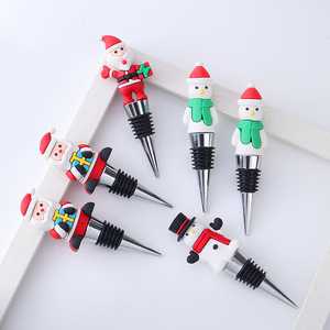 Christmas <b>Wine</b> Stoppers Zinc Alloy Bottle Seals Santa Snowman Design Party Gift - Product Image 2