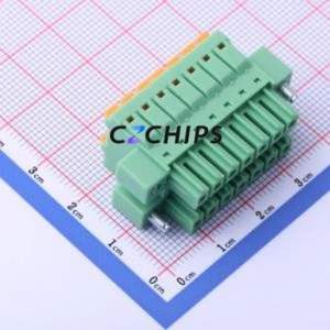 KF2EDGKNHM-3.81-2*7P Plug-in Terminal Block P=3.81mm Connector Plug Screw Fixing 2x7P 3.81mm - Product Image 2