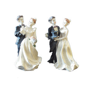 Polyresin fatto a mano torta nuziale Topper Figurine artigianali Souvenir presepe statuette sposa e sposo regalo natura arte popolare - Product Image 1